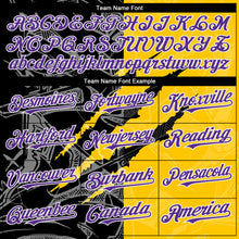 Load image into Gallery viewer, Custom Graffiti Pattern Purple Yellow-Black 3D Scratch Authentic Baseball Jersey