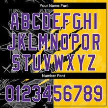 Load image into Gallery viewer, Custom Graffiti Pattern Purple Yellow-Black 3D Scratch Authentic Baseball Jersey