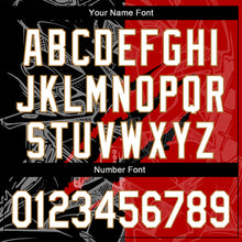 Load image into Gallery viewer, Custom Graffiti Pattern White Red Black-Old Gold 3D Scratch Authentic Baseball Jersey