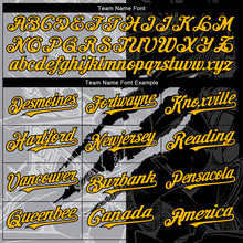 Load image into Gallery viewer, Custom Graffiti Pattern Gold Black-Gray 3D Scratch Authentic Baseball Jersey