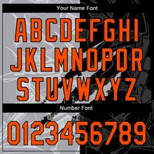 Load image into Gallery viewer, Custom Graffiti Pattern Orange Black-Gray 3D Scratch Authentic Baseball Jersey