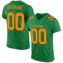 Load image into Gallery viewer, Custom Grass Green Bay Orange Mesh Authentic Football Jersey