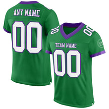 Load image into Gallery viewer, Custom Grass Green White-Purple Mesh Authentic Football Jersey