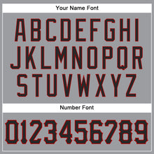 Load image into Gallery viewer, Custom Gray Black-Red Authentic Baseball Jersey