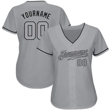 Load image into Gallery viewer, Custom Gray Gray-Black Authentic Baseball Jersey