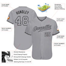 Load image into Gallery viewer, Custom Gray Gray-Black Authentic Baseball Jersey