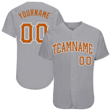 Load image into Gallery viewer, Custom Gray Texas Orange-White Authentic Baseball Jersey