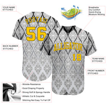 Load image into Gallery viewer, Custom Gray Gold-Black 3D Pattern Design Authentic Baseball Jersey