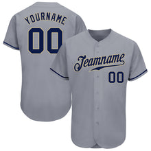 Load image into Gallery viewer, Custom Gray Navy-Vegas Gold Authentic Baseball Jersey