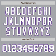 Load image into Gallery viewer, Custom Gray White-Purple Authentic Baseball Jersey