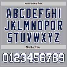 Load image into Gallery viewer, Custom Gray White-Navy Authentic Baseball Jersey