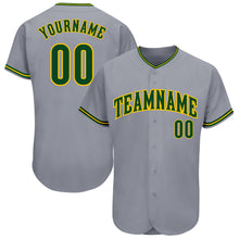 Load image into Gallery viewer, Custom Gray Green-Gold Authentic Baseball Jersey