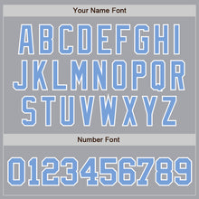 Load image into Gallery viewer, Custom Gray Light Blue-White Authentic Baseball Jersey