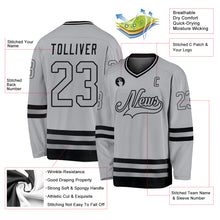 Load image into Gallery viewer, Custom Gray Gray-Black Hockey Jersey