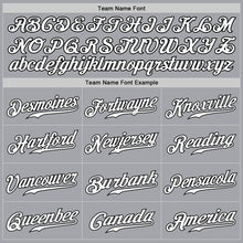 Load image into Gallery viewer, Custom Gray White-Black Authentic Baseball Jersey