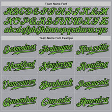 Load image into Gallery viewer, Custom Gray Black Pinstripe Neon Green-Black Authentic Baseball Jersey