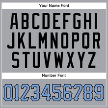 Load image into Gallery viewer, Custom Gray Light Blue-Black Authentic Sleeveless Father's Day Baseball Jersey