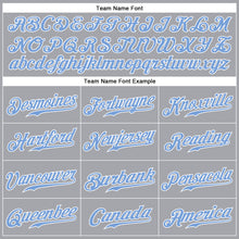 Load image into Gallery viewer, Custom Gray Light Blue-White Authentic Sleeveless Baseball Jersey