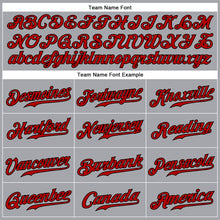 Load image into Gallery viewer, Custom Gray Red-Black Authentic Sleeveless Baseball Jersey
