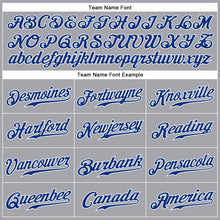 Load image into Gallery viewer, Custom Gray Royal-White Authentic Sleeveless Baseball Jersey