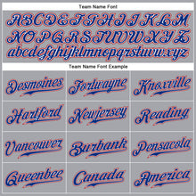 Load image into Gallery viewer, Custom Gray Royal-Red Authentic Sleeveless Baseball Jersey