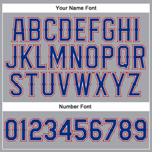 Load image into Gallery viewer, Custom Gray Royal-Red Authentic Sleeveless Baseball Jersey