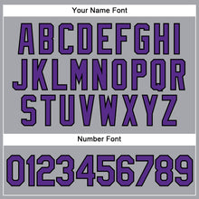 Load image into Gallery viewer, Custom Gray Purple-Black Authentic Sleeveless Baseball Jersey