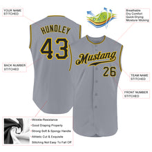 Load image into Gallery viewer, Custom Gray Black-Gold Authentic Sleeveless Baseball Jersey