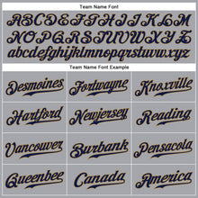 Load image into Gallery viewer, Custom Gray Navy-Old Gold Authentic Sleeveless Baseball Jersey