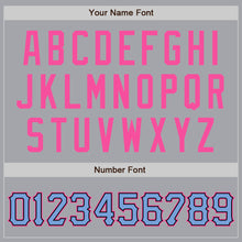 Load image into Gallery viewer, Custom Gray Light Blue-Pink Authentic Baseball Jersey