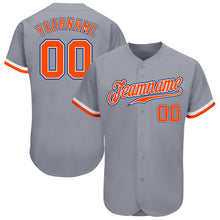 Load image into Gallery viewer, Custom Gray Orange White-Royal Authentic Baseball Jersey