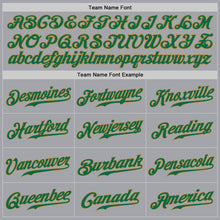 Load image into Gallery viewer, Custom Gray Kelly Green-Old Gold Authentic Baseball Jersey