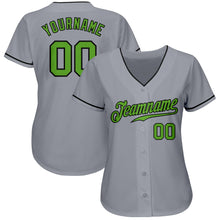 Load image into Gallery viewer, Custom Gray Neon Green-Black Authentic Baseball Jersey