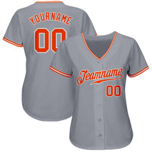 Load image into Gallery viewer, Custom Gray Orange-White Authentic Baseball Jersey