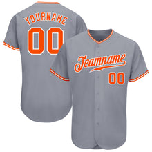 Load image into Gallery viewer, Custom Gray Orange-White Authentic Baseball Jersey