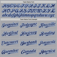 Load image into Gallery viewer, Custom Gray Navy White-Light Blue Authentic Baseball Jersey