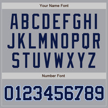 Load image into Gallery viewer, Custom Gray Navy White-Light Blue Authentic Baseball Jersey