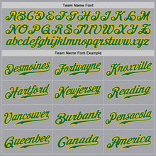 Load image into Gallery viewer, Custom Gray Kelly Green-Gold Authentic Baseball Jersey
