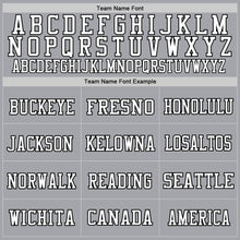 Load image into Gallery viewer, Custom Gray Black-White Mesh Authentic Football Jersey