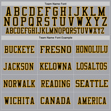 Load image into Gallery viewer, Custom Gray Black-Gold Mesh Authentic Football Jersey