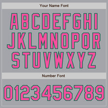 Load image into Gallery viewer, Custom Gray Pink-Kelly Green Authentic Baseball Jersey