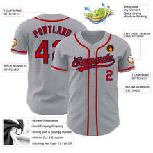 Load image into Gallery viewer, Custom Gray Red-Navy Authentic Baseball Jersey