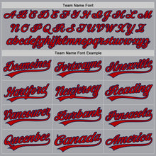 Load image into Gallery viewer, Custom Gray Red-Navy Authentic Baseball Jersey