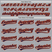 Load image into Gallery viewer, Custom Gray Navy-Orange Authentic Baseball Jersey