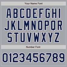 Load image into Gallery viewer, Custom Gray Navy-White Authentic Baseball Jersey