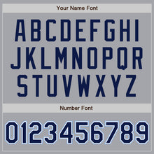 Load image into Gallery viewer, Custom Gray Navy-Light Blue Authentic Baseball Jersey