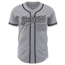 Load image into Gallery viewer, Custom Gray Gray-Black Authentic Baseball Jersey