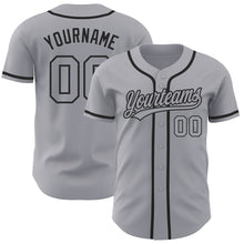 Load image into Gallery viewer, Custom Gray Gray-Black Authentic Baseball Jersey