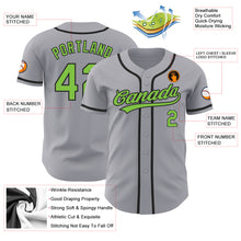 Load image into Gallery viewer, Custom Gray Neon Green-Black Authentic Baseball Jersey