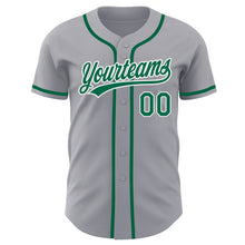 Load image into Gallery viewer, Custom Gray Kelly Green-White Authentic Baseball Jersey